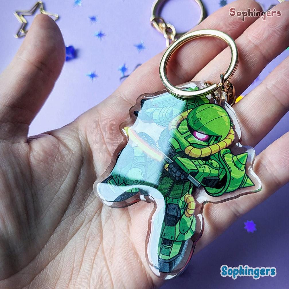 MSザクキーホルダー、機動戦士ガンダム//クリアアクリルキーホルダー