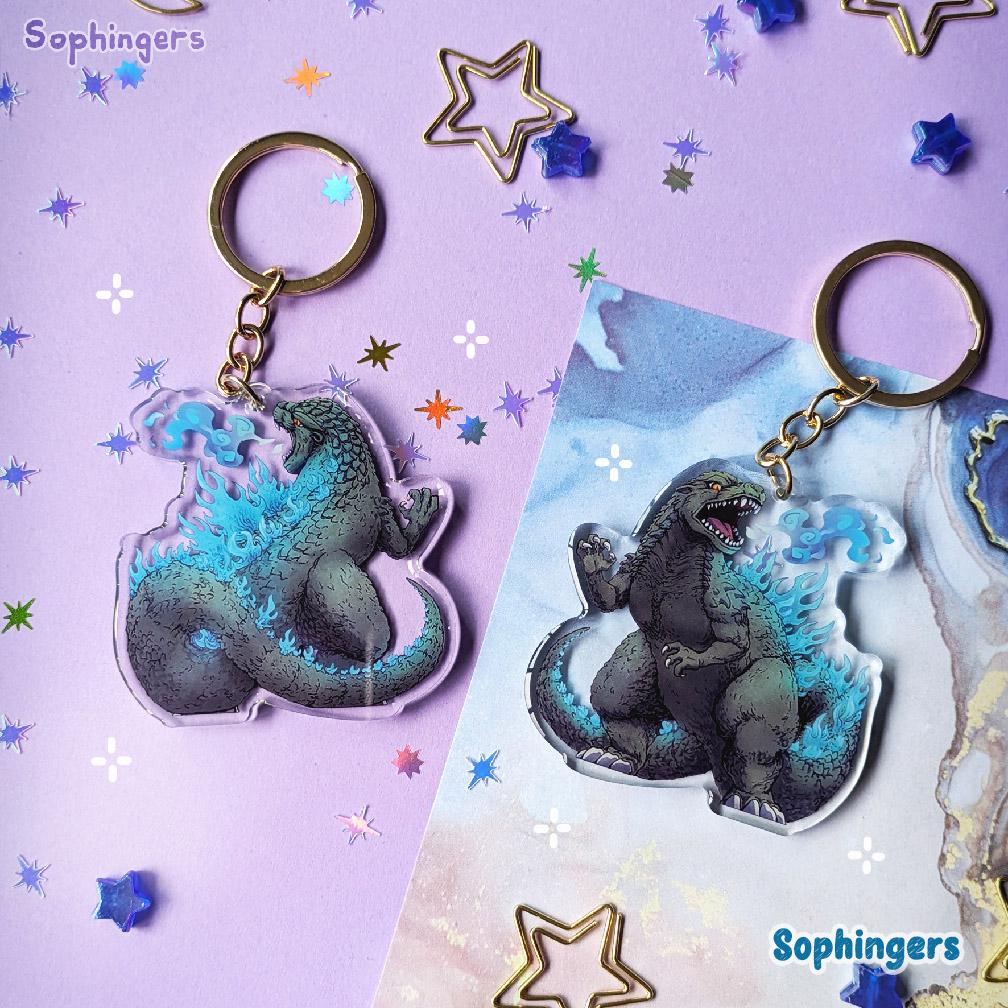 ゴジラキーホルダー // クリアアクリルキーホルダー - Etsy 日本