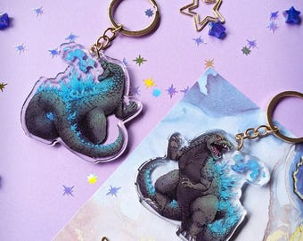 ゴジラキーホルダー // クリアアクリルキーホルダー - Etsy 日本
