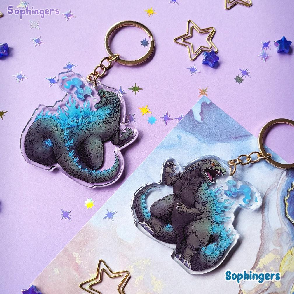 ゴジラ　キーホルダー ゴジラキーホルダー // クリアアクリルキーホルダー - Etsy 日本