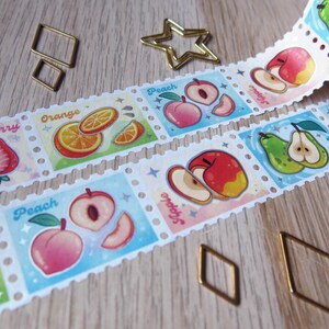 Washi Tape Stempel 25mm 5M Holofolie Metallic, Fruchtige Scheiben