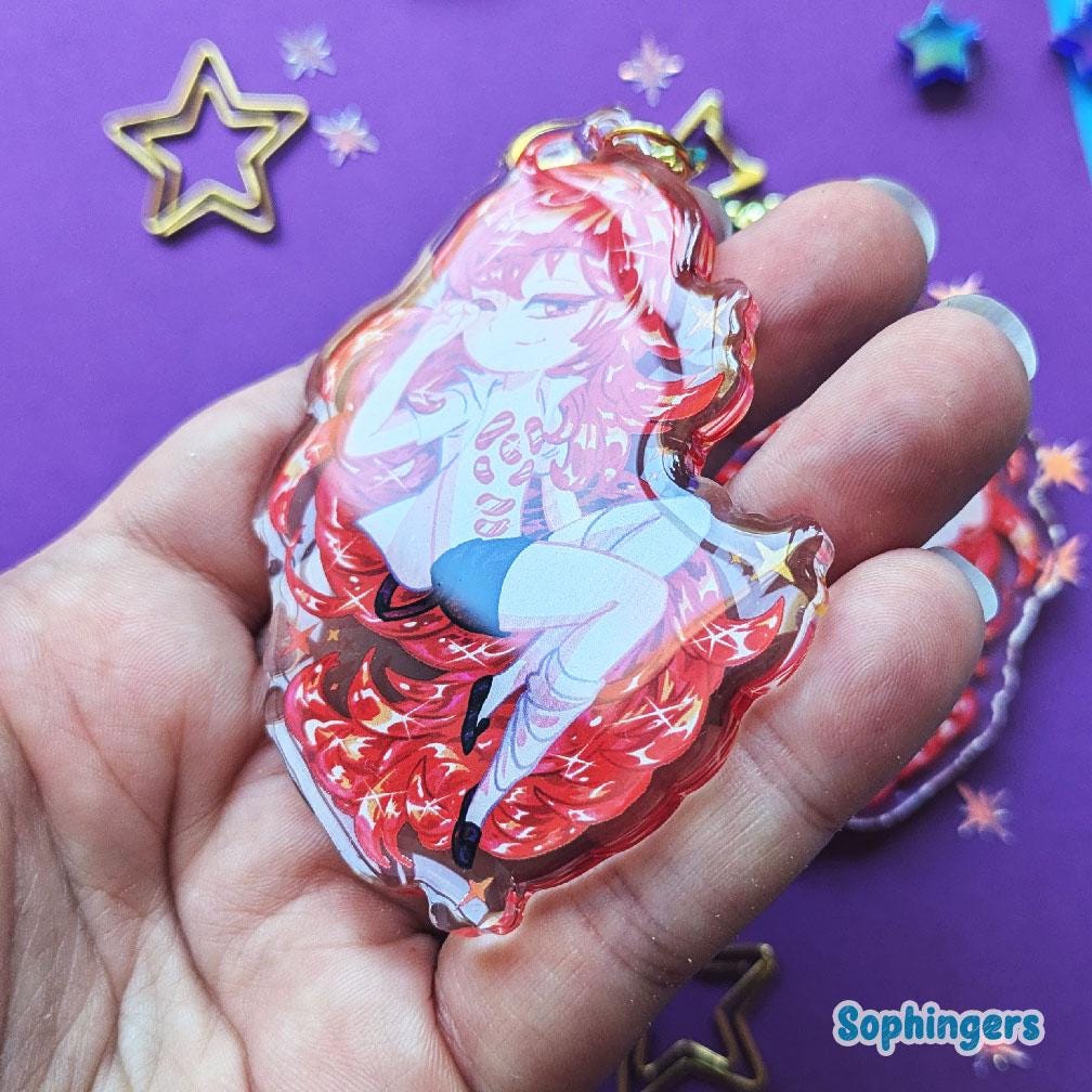 宝石の国　パパラチア　ラバーストラップ アクリルキーホルダー パパラチアキーホルダー、宝石の国/クリアアクリルキーホルダー - Etsy