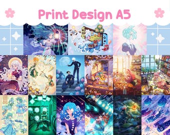 Carte postale A5, différent choix de design, Impression d'art
