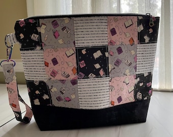 Quilted Craft Pouch: Riley Blake Spooky Schoolhouse Cotton