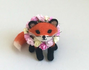 Red Fox Minature-Felted Red Fox-Needle Felted Red Fox-Needle Felted Fox-Felted Fox-Fox Miniature-Felted Animal-Red Fox Doll-Fox home decor