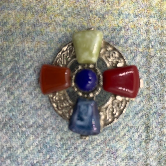 Vintage Scottish Celtic Brooch or Pin. Carnelian … - image 4