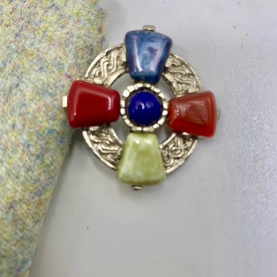 Vintage Scottish Celtic Brooch or Pin. Carnelian … - image 6