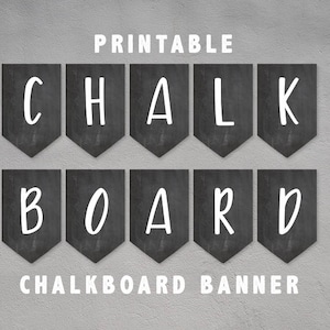 SOFORTIGER DOWNLOAD | Kreidetafel Banner mit Wimpelkette zum Ausdrucken