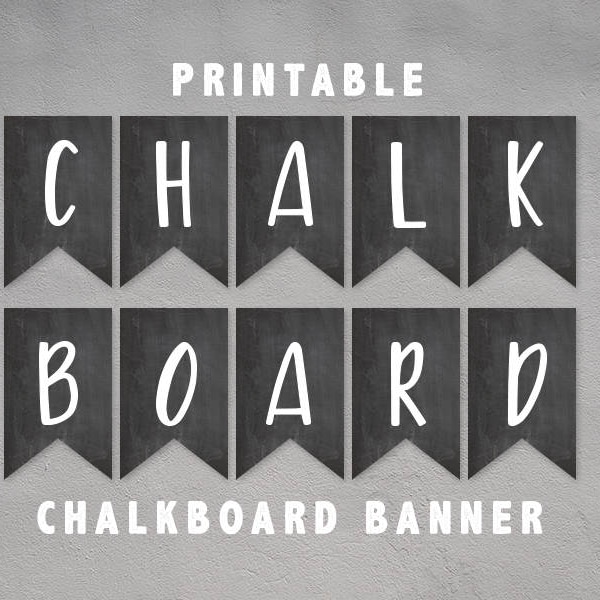 INSTANT DOWNLOAD | Printable Chalkboard Banner Bunting Flags