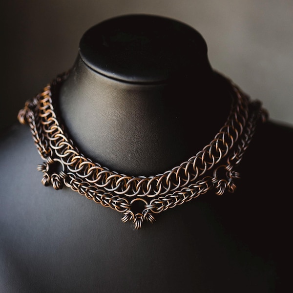 Handmade Collar Chainmail Necklace - Individual or Two-Piece Combo Set