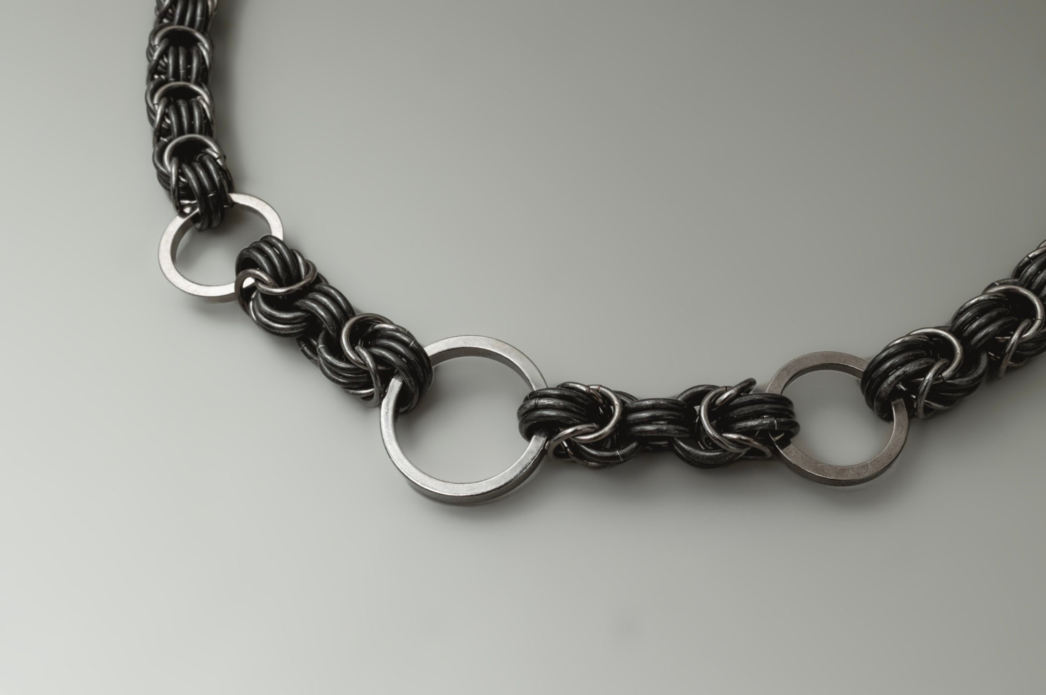 Unique Handmade Chainmail Necklace - Gunmetal Stainless Steel - Etsy
