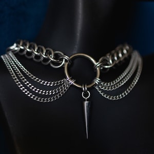 Handmade Stainless Steel Chainmail Choker Necklace - Gothic Fashion Accessory