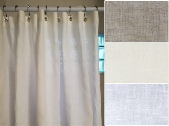 Linen Shower Curtain 100 With Grommets