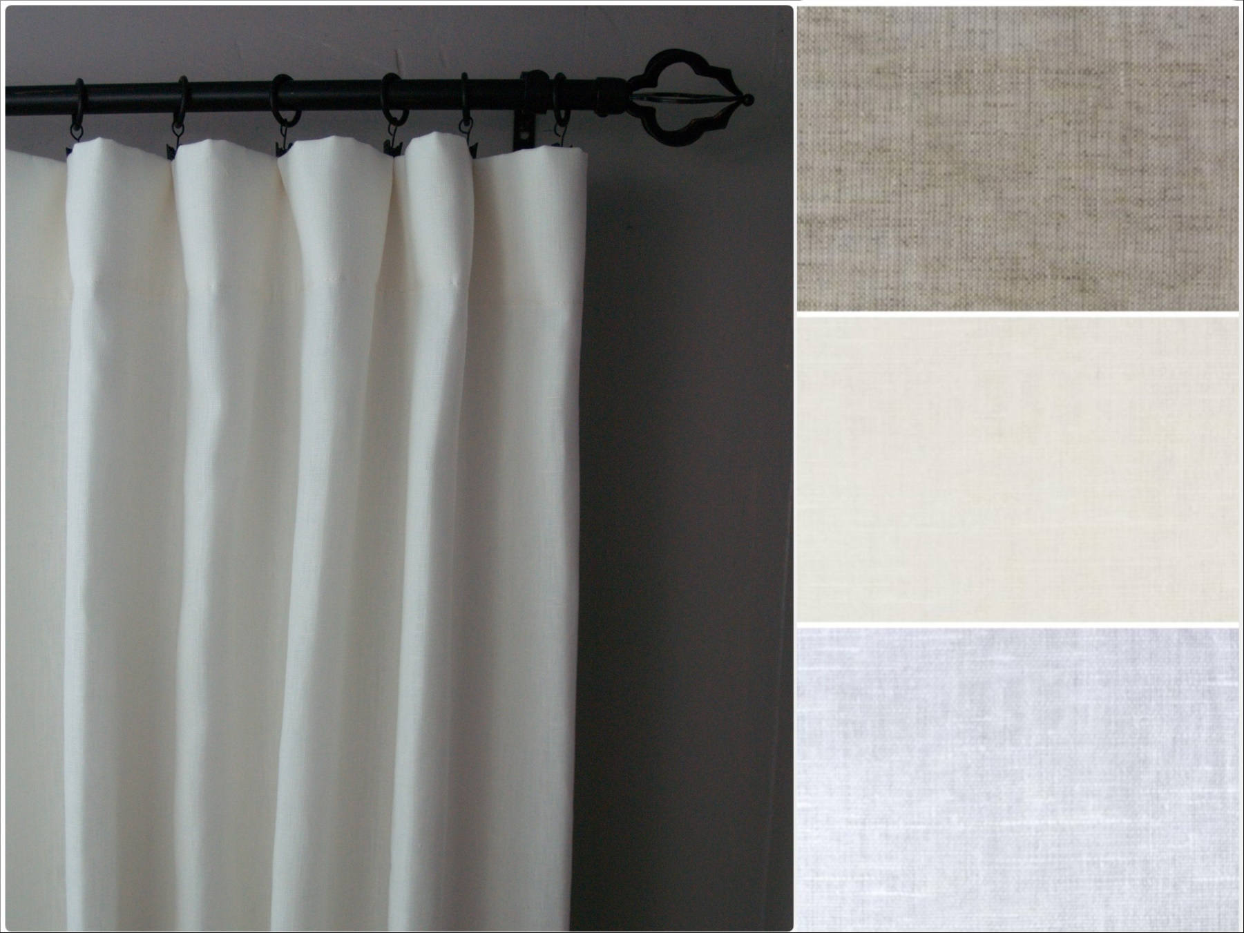 Extra Wide Blackout Linen Curtains 100 50