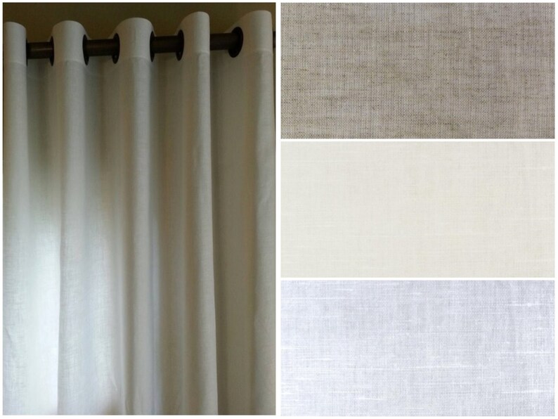 Extra Wide Grommet Curtains 100 Linen Etsy