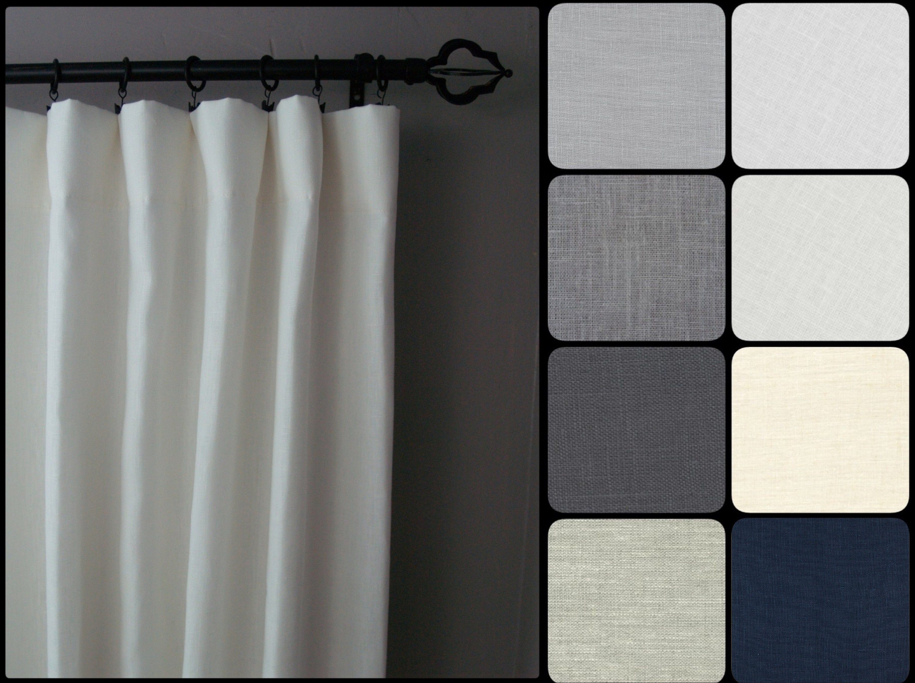 Blackout Linen Curtains Pair Of 100 Curtain Panels In 50