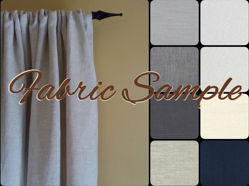 Fabric Sample for 100/% Linen Curtains in Regular Width