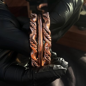 Handmade Unisex Copper Bracelet Cuff “Entwine” Triple Stack