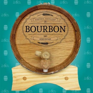 Bourbon Oak Aging American Rum WINE BARREL For Gift – ENGRAVED Tequila Galvanized Barrel