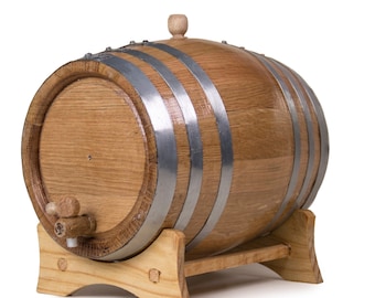 Tequila Whiskey Wooden WHITE OAK BARREL – Five Liter Galvanized Kitchen Barrel Perfect For Mother Gift