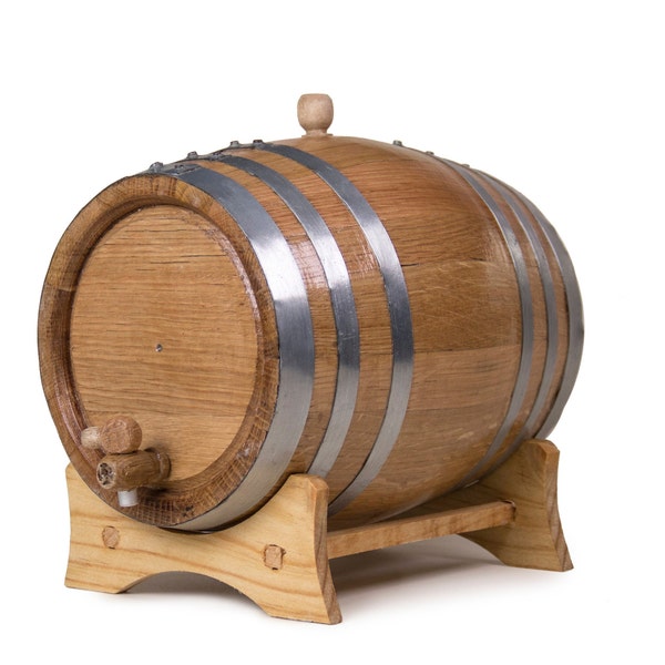 Tequila Whiskey Wooden WHITE OAK BARREL – Five Liter Galvanized Kitchen Barrel Perfect For Mother Gift