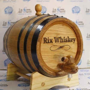 OAK AGING Wine Tequila Bourbon BARREL For Kitchen – American Engraved Galvanized Hoop Barrel