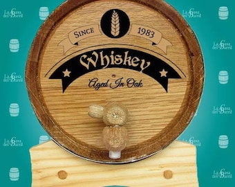 GRAVIERTES Bourbon-Eichen-Alterungs-WEINFASS für Geschenk - American Rum Tequila galvanisiertes schwarzes Hoop-Fass