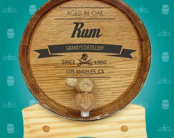 GRAVIERTES Bourbon-Eichen-Aging-rum-WEINFASS Für Wein-Liebhaber-Geschenk - amerikanischer Tequila galvanisierter schwarzer Hoop-Fass
