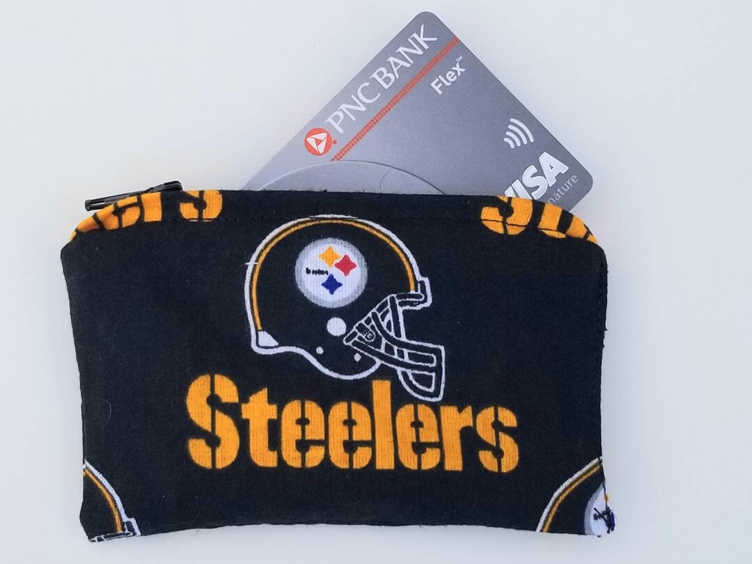 Steelers 4 Zippered, Lined Change Purse, Tech Bag, Card Holder and More