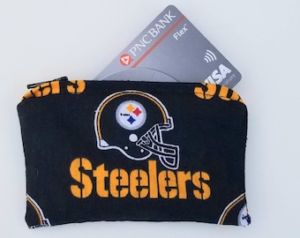 Portmonetka Steelers 4" z zamkiem błyskawicznym i podszewką, torba techniczna, uchwyt na karty i wiele więcej