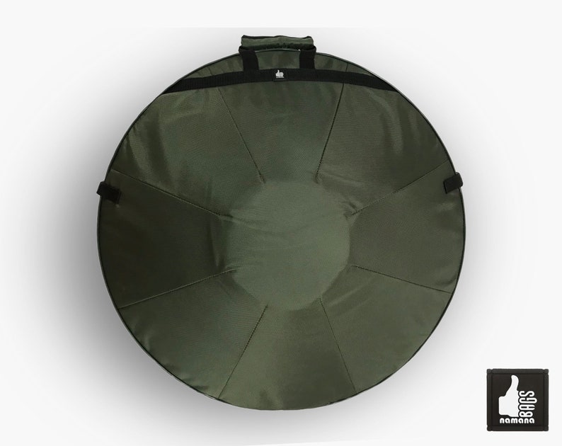 sturdy high-quality protective safe handpan bag hang rucksack drum bag army green dense padding case handpan backpack no pocket