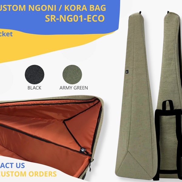custom ngoni bag with 2 back shoulder straps SR-NG01-ECO | create your own cool kora case