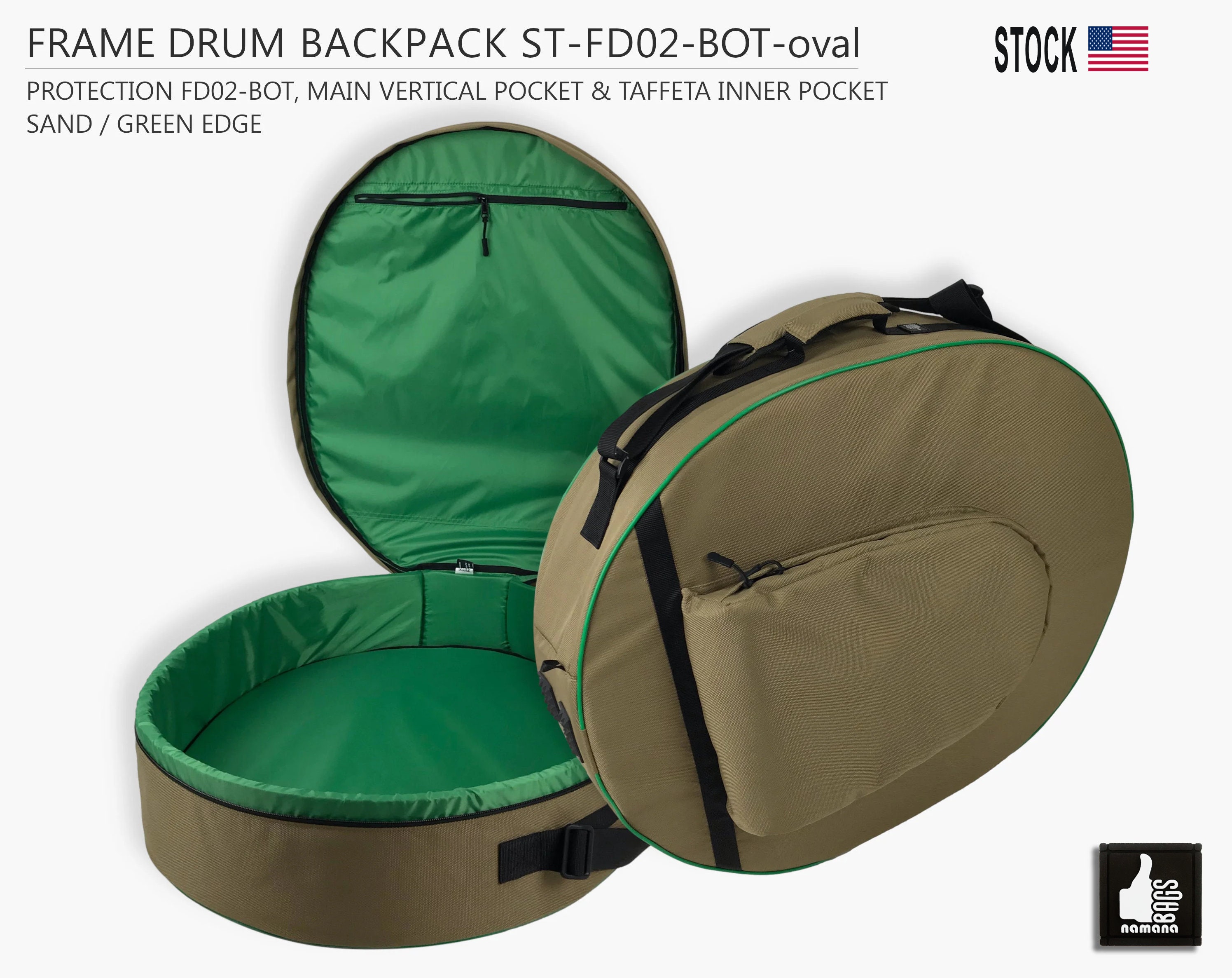 Frame Drum Backpack St-fd02-bot-oval Vertical & Taffeta - Etsy