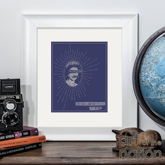 Sex Pistols God Save The Queen Classic Punk Song Lyrics Etsy