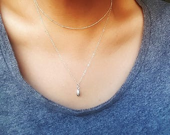 Satellite choker - Beaded chain choker - Choker - Sterling Silver Sattelite Choker - Minimal simple choker necklace