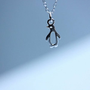 Cute Silver Penguin necklace - Sterling Silver Penguin necklace - Mini Penguin silver necklace - Little Girls Necklace - Animal Jewelry