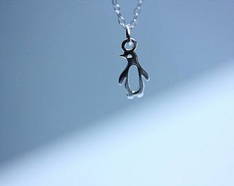 Cute Silver Penguin necklace - Sterling Silver Penguin necklace - Mini Penguin silver necklace - Little Girls Necklace - Animal Jewelry