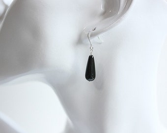 Pair of Black onyx earrings -  Onyx Jewelry - Dangle Earrings -  Black Gemstone earrings - Wire Wrapped - Black onyx drop earrings