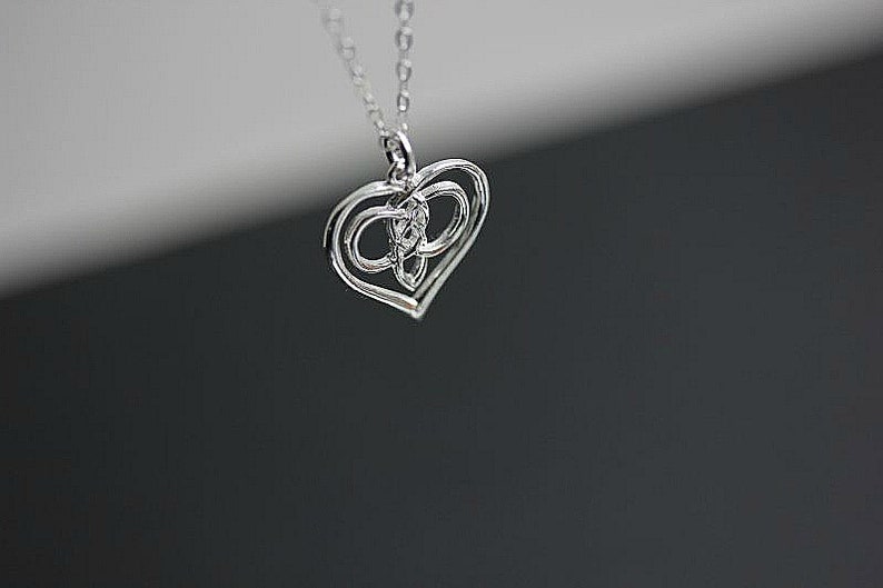 Entwined Infinity Heart Necklace, Heart Necklace, Infinity Jewelry, Heart necklace, Infinity Jewellry, Gift for her image 1