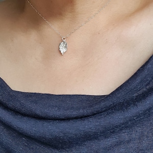 Small Leaf Necklace, Sterling Silver, Plant Necklace, Botanical Necklace, Womens Necklace, Leaf Jewellery, Nature Necklace, Growth Necklace