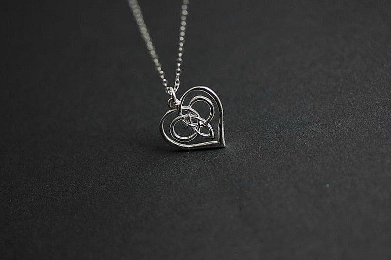 Entwined Infinity Heart Necklace, Heart Necklace, Infinity Jewelry, Heart necklace, Infinity Jewellry, Gift for her image 2