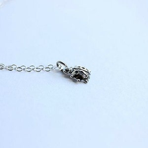 925 Sterling Silver Ladybug Necklace Ladybug necklace Silver Ladybird necklace Ladybug Jewelry Luck Jewelry image 7