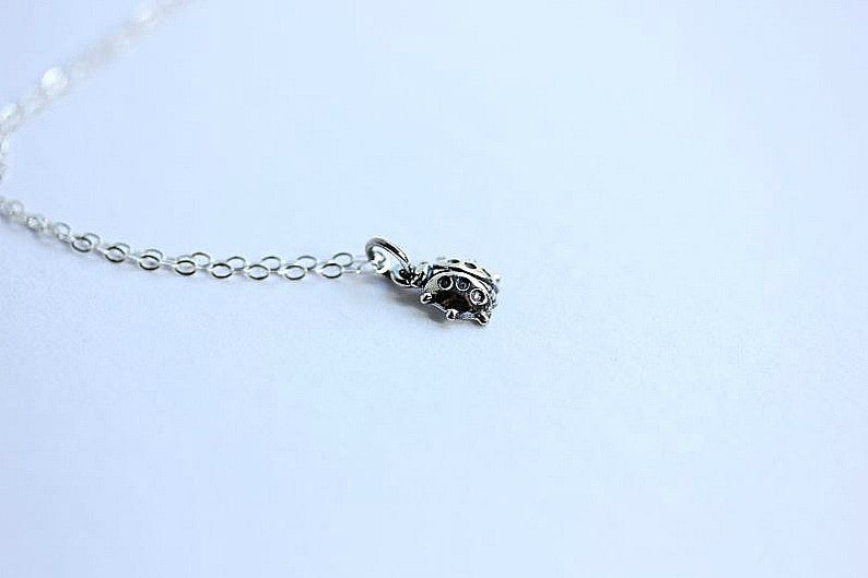 925 Sterling Silver Ladybug Necklace Ladybug necklace Silver Ladybird necklace Ladybug Jewelry Luck Jewelry image 7