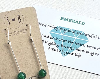 Long Dangle Emerald Green Earrings - Sterling Silver - May Birthstone Earrings - Emerald Drop Earrings - Bridesmaid Gift - Gift for Her