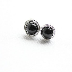 Black Onyx Earrings, Onyx Stud Earrings, Sterling Silver, Strength, Peace, Self Control, Onyx Jewelry, Onyx Earrings