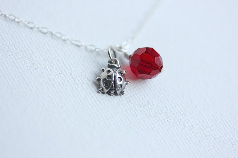 925 Sterling Silver Ladybug Necklace Ladybug necklace Silver Ladybird necklace Ladybug Jewelry Luck Jewelry image 8