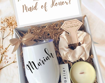 Maid Of Honor Proposal, Bridesmaid Proposal Box, Personalized Wine Tumbler