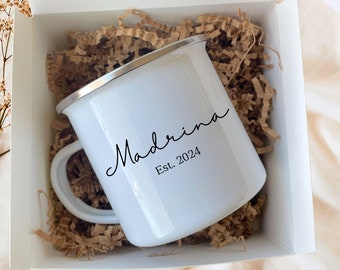 Madrina Proposal, Personalized Enamel Mug, Quieres ser mi Madrina