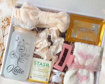 21st Birthday Gift Box for Her, Personalized Birth Flower Tumbler 21, Self Care Box Finally 21 Birthday Gift Daughter, Spa Gift Basket Women