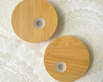 Bamboo lid replacement for 16oz glass tumbler